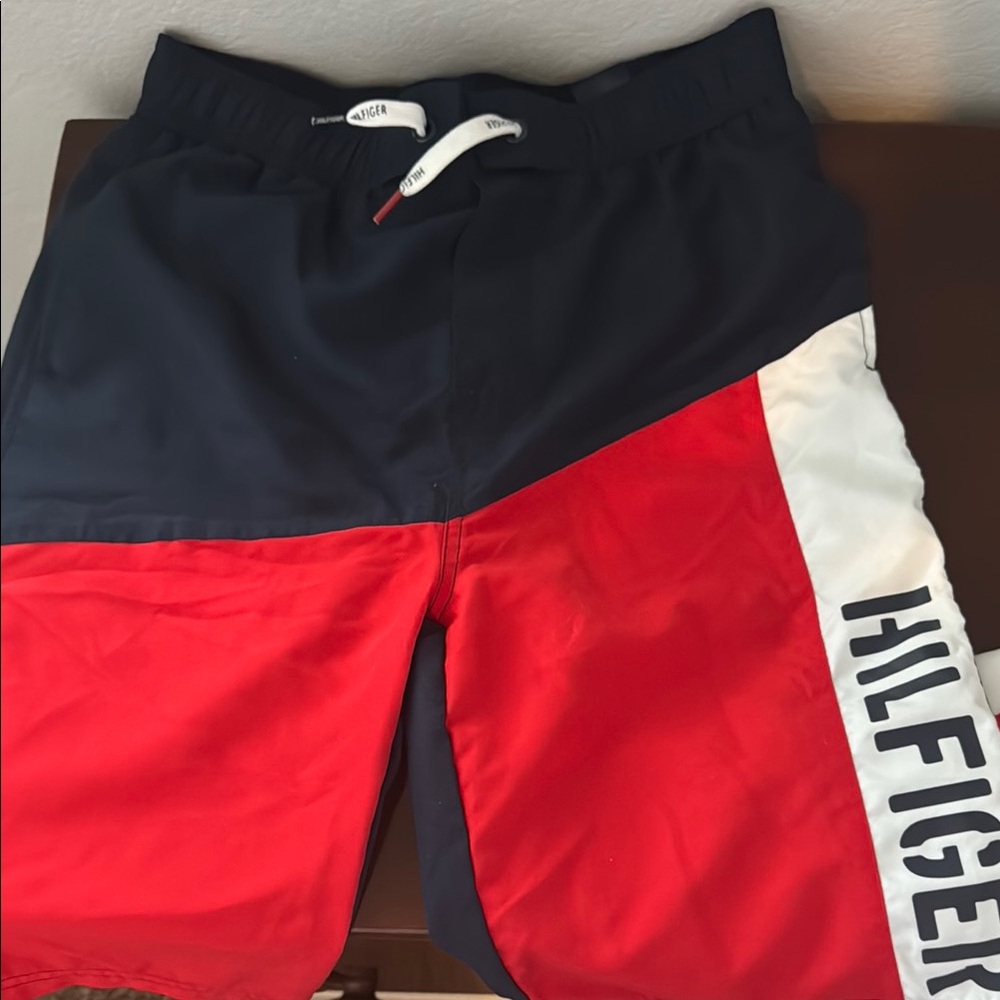 Tommy Hilfiger Kids Swim Trunks - Red, White, and Navy